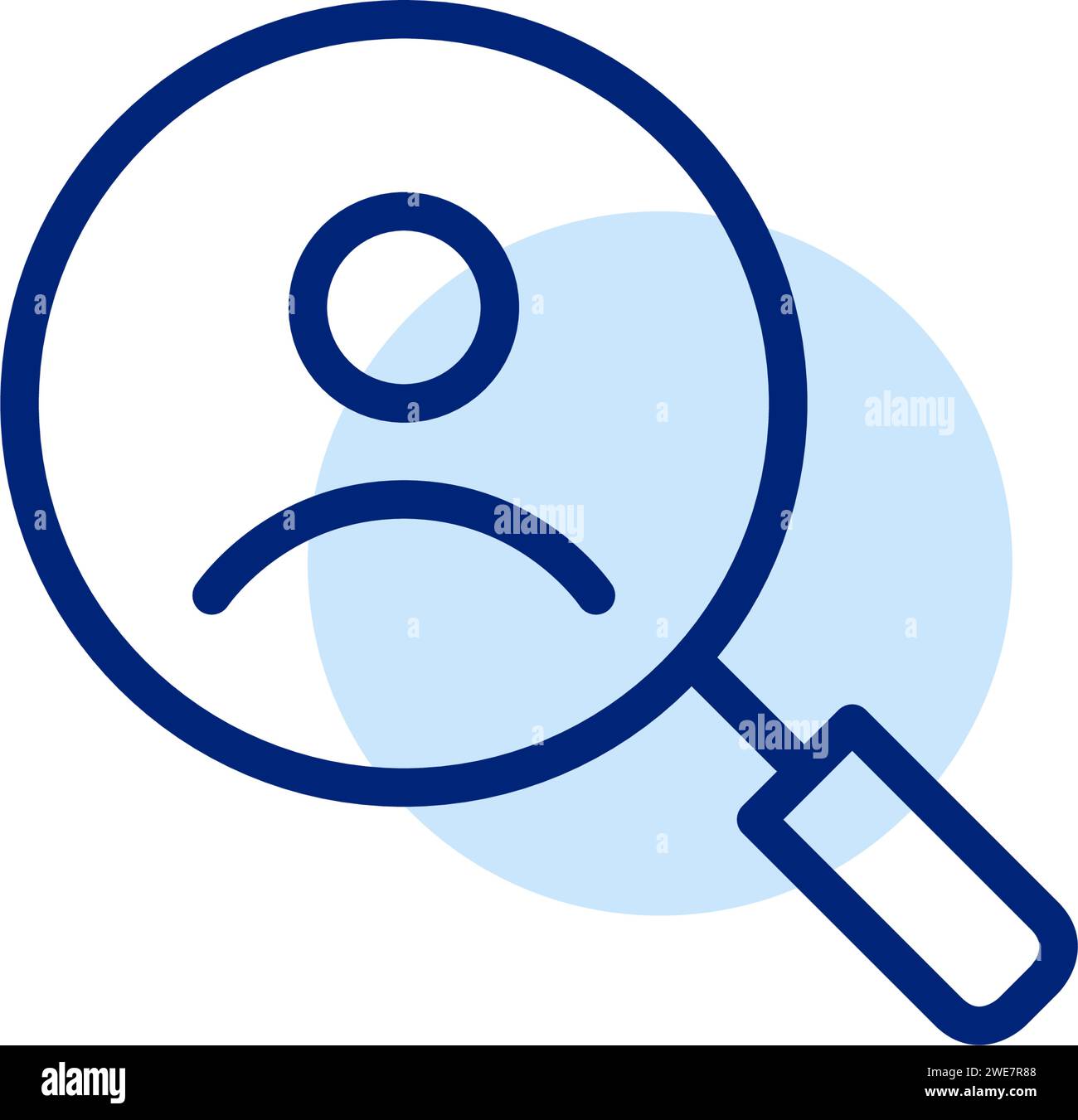 Recherche d'utilisateurs en ligne. Loupe et symbole de personne. Icône Pixel Perfect Illustration de Vecteur