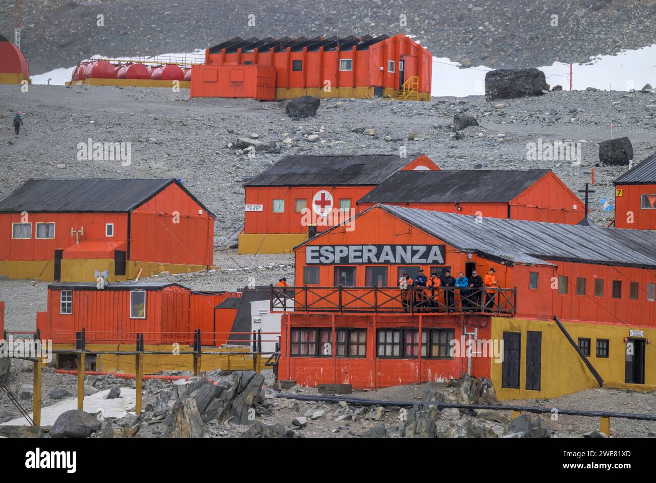 Station de recherche Argentine Esperanza base à Hope Bay, Antarctique Banque D'Images