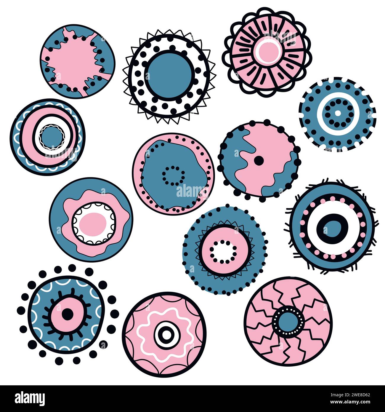 Icône de l'art aborigène géométrique. Décoration ethnique tribale arrondie. Afican, motiph. australien. Peinture de points. Illustration vectorielle, modèle pour Illustration de Vecteur