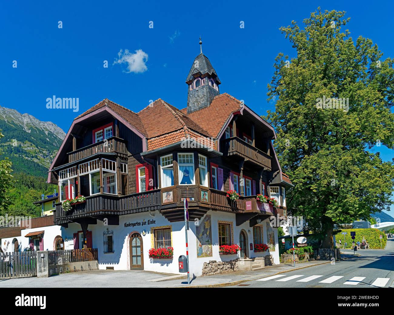 Haus, Zur Linde, Wandmalereien Banque D'Images