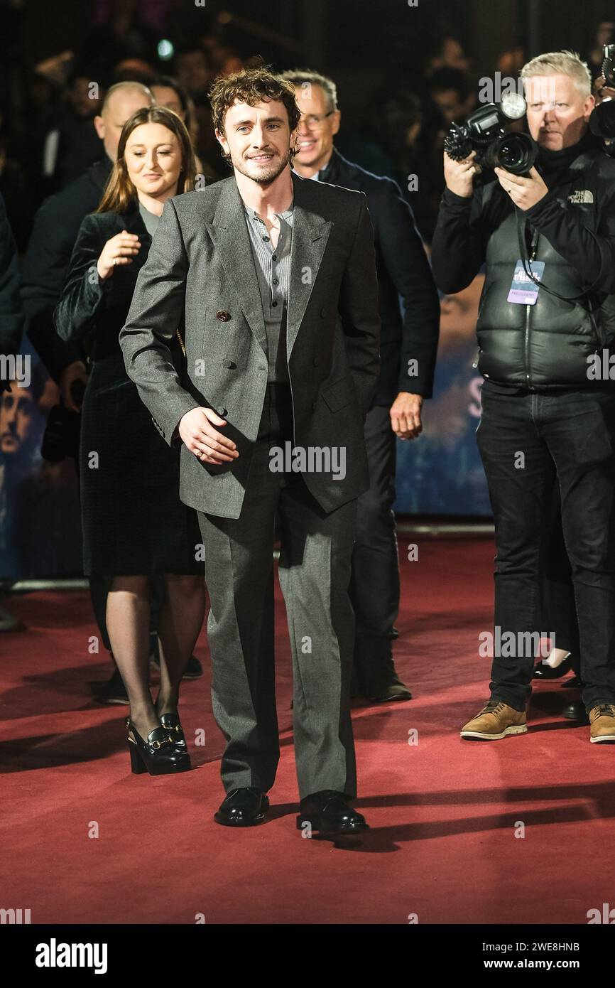 BFI Southbank, Londres, Royaume-Uni. 23 janvier 2024. Paul Mescal photographié lors de la projection du gala britannique pour ALL OF US STRANGERS . Photo de Julie Edwards./Alamy Live News Banque D'Images