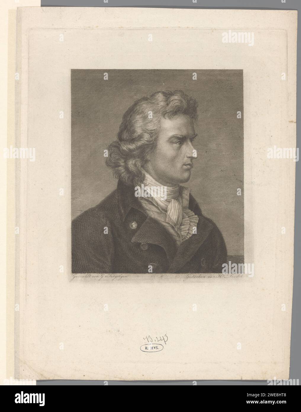 Portrait van Friedrich von Schiller, Heinrich Lödel, d'après Franz Gerhard von Kügelgen, 1808 - 1861 gravure sur papier de personnages historiques. écrivain, poète, auteur Banque D'Images