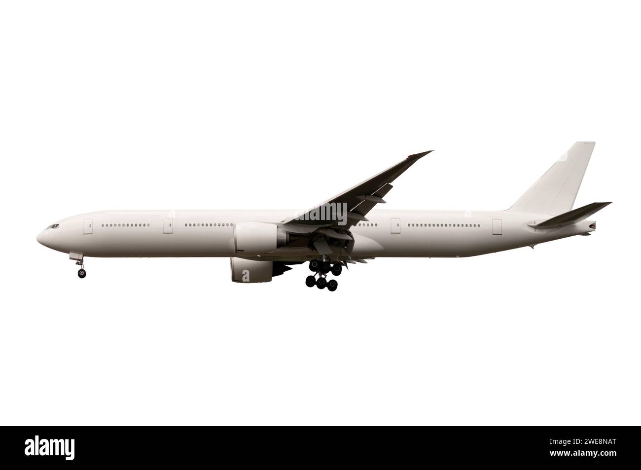 Avion vierge isolé sur fond blanc, vue de côté Banque D'Images