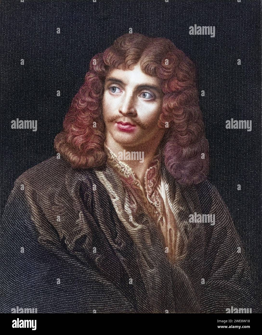 Jean Baptiste Poquelin Molière 1622-1673. Französischer Komödienschreiber und Schauspieler. AUS dem Buch Galerie de portraits, veröffentlicht 1833., Historisch, digital restaurierte Reproduktion von einer Vorlage aus dem 19. Jahrhundert, Date d'enregistrement non indiquée Banque D'Images