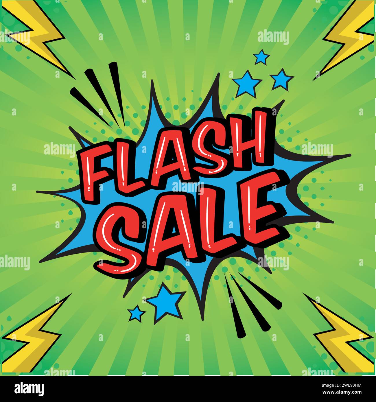 image vectorielle de style pop art de discours de bulle de vente flash Illustration de Vecteur