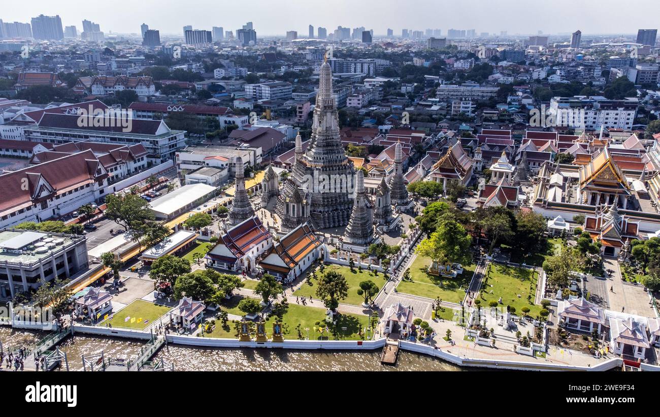 Wat Arun, temple bouddhiste, Bangkok, Thaïlande Banque D'Images
