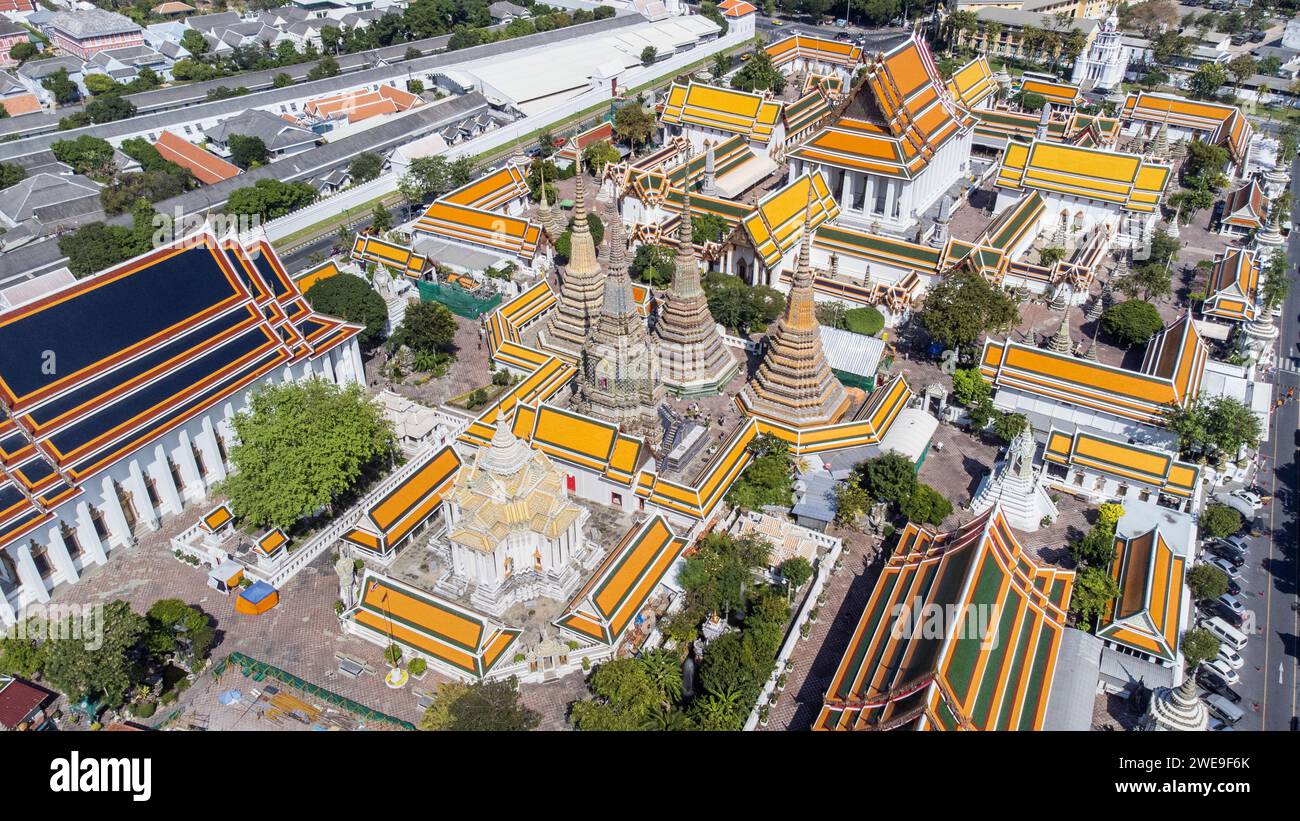Wat Pho, temple bouddhiste, Bangkok, Thaïlande Banque D'Images