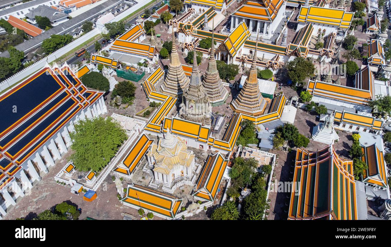 Wat Pho, temple bouddhiste, Bangkok, Thaïlande Banque D'Images