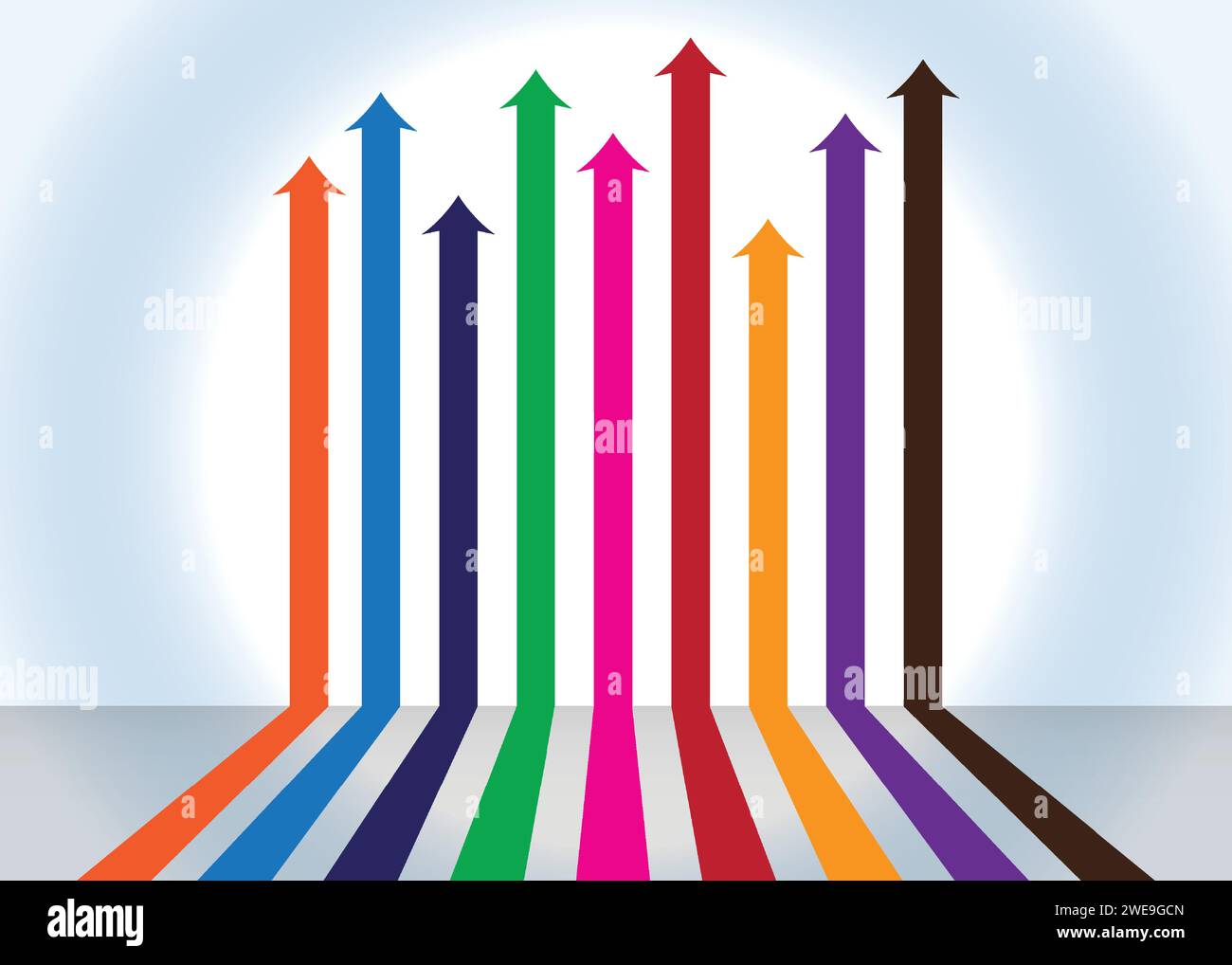 Flèches colorées vers le haut illustration vectorielle infographique. Illustration de Vecteur