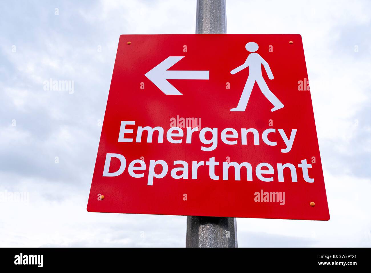 Enseigne de l'hôpital du service des urgences Banque D'Images