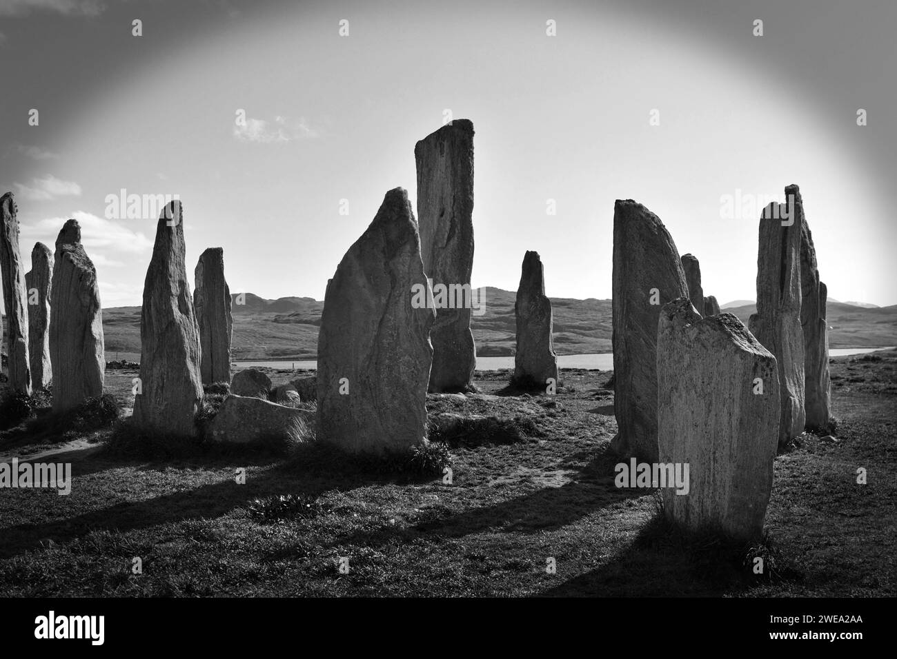 Les pierres debout de Callanish, île de Lewis, Écosse Banque D'Images