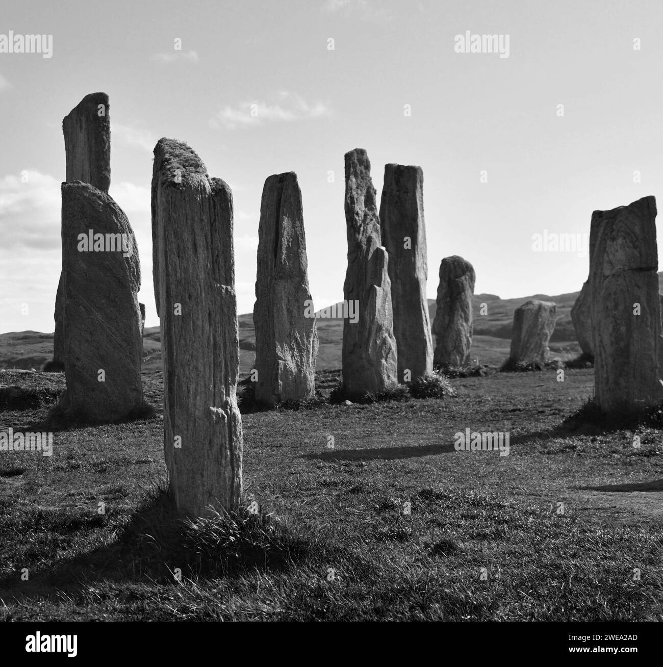 Les pierres debout de Callanish, île de Lewis, Écosse Banque D'Images