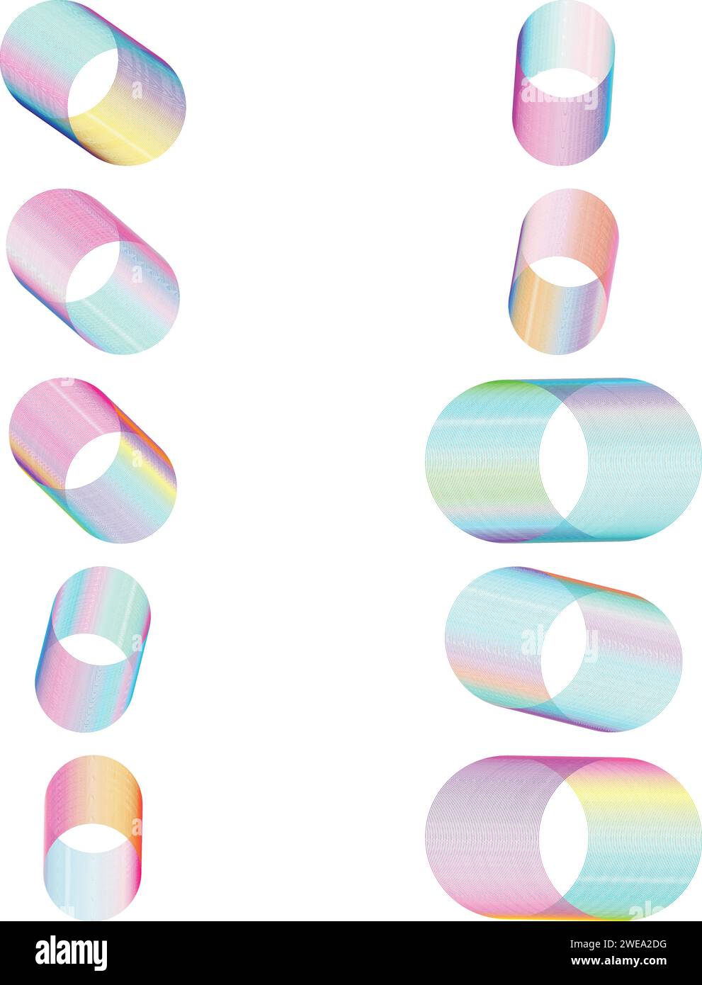 Un ensemble d'éléments de conception de forme dégradée futuriste découpée abstraite. Illustration de Vecteur