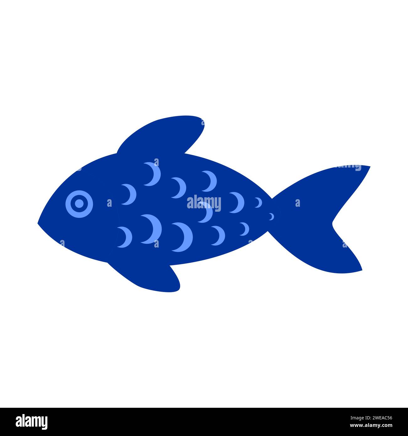 Illustration vectorielle abstraite d'icône de poisson bleu Illustration de Vecteur