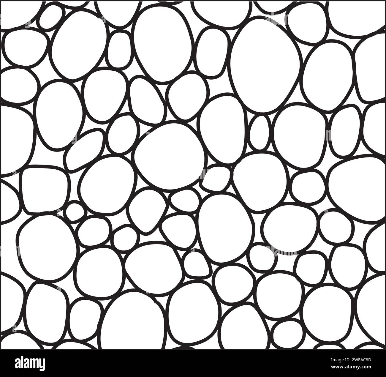Illustration vectorielle de motif de ligne de pierre de galet noir et blanc Illustration de Vecteur