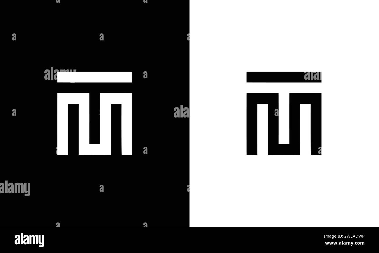 Lettres de l'alphabet initiales Monogram logo TM, MT, T et M. Illustration de Vecteur