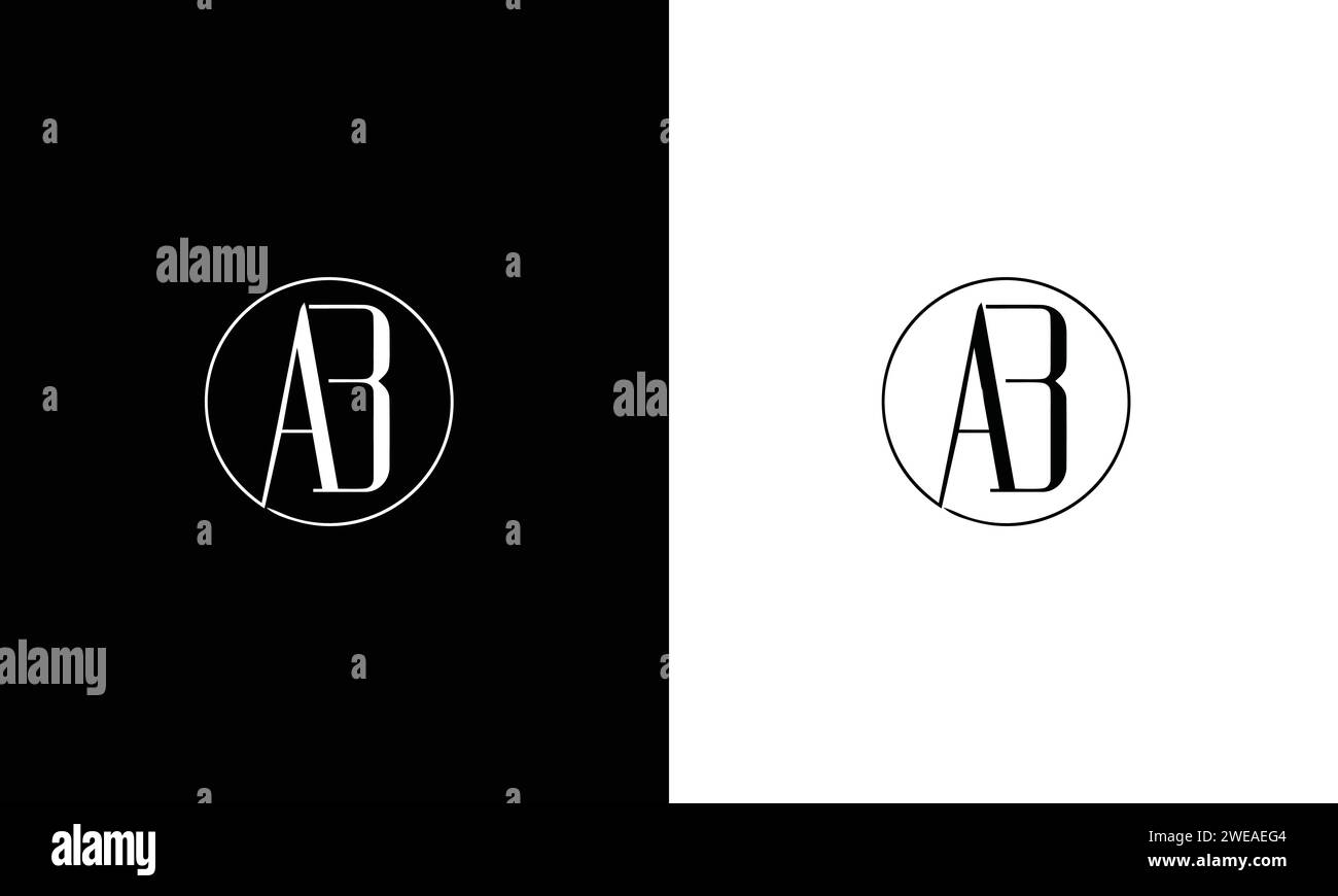 Lettre alphabétique icône logo AB Illustration de Vecteur