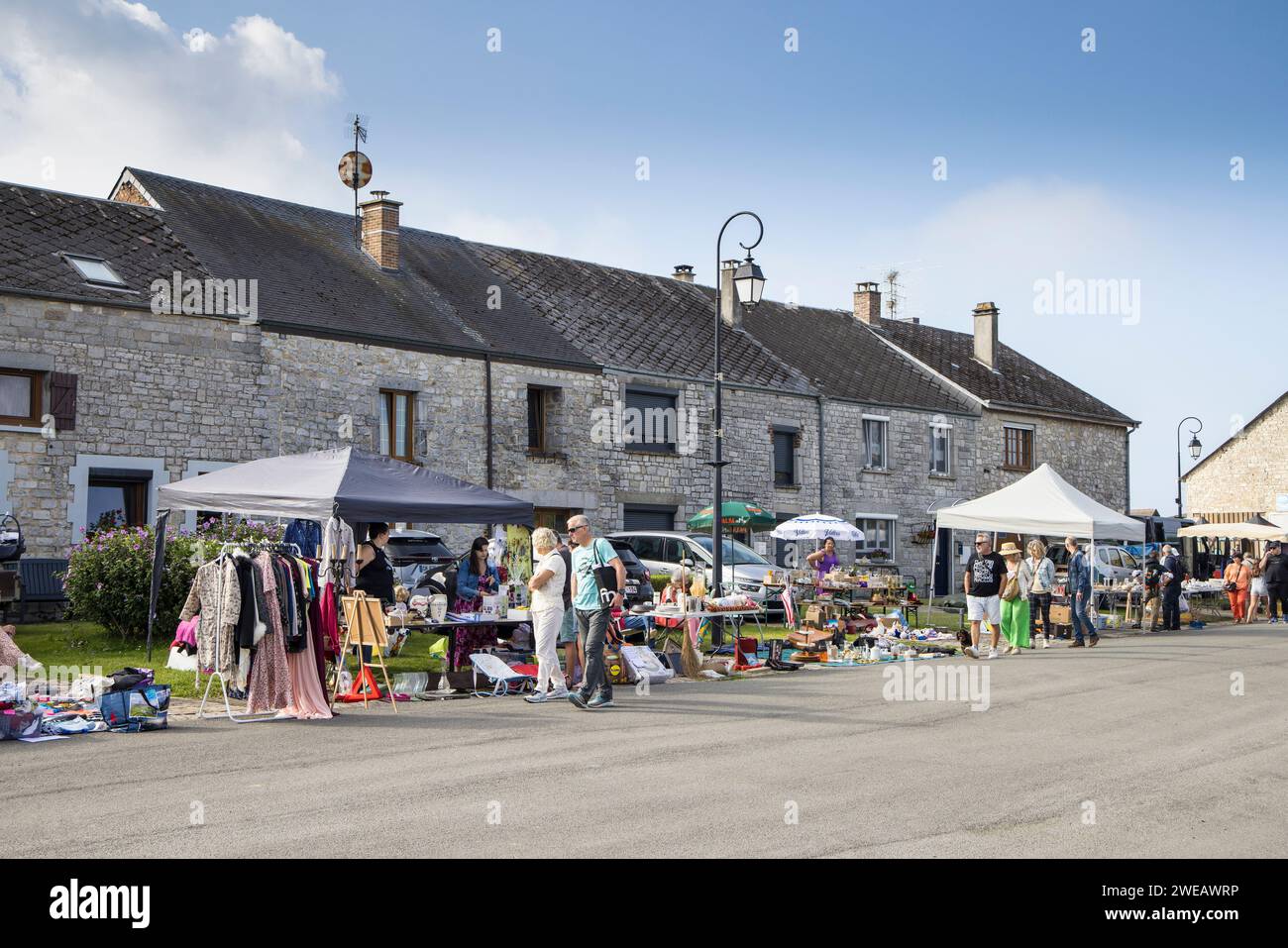 Marché du dimanche, Foisches, Ardennes, France Banque D'Images