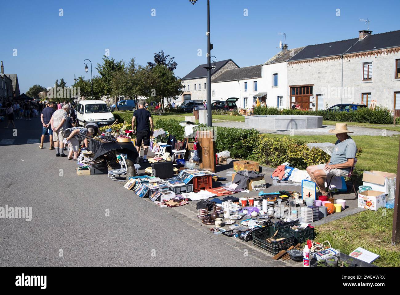 Marché du dimanche, Foisches, Ardennes, France Banque D'Images