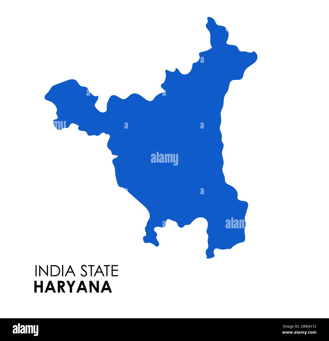 Carte Haryana de l'état indien. Illustration vectorielle de carte Haryana. Carte Haryana sur fond blanc. Banque D'Images