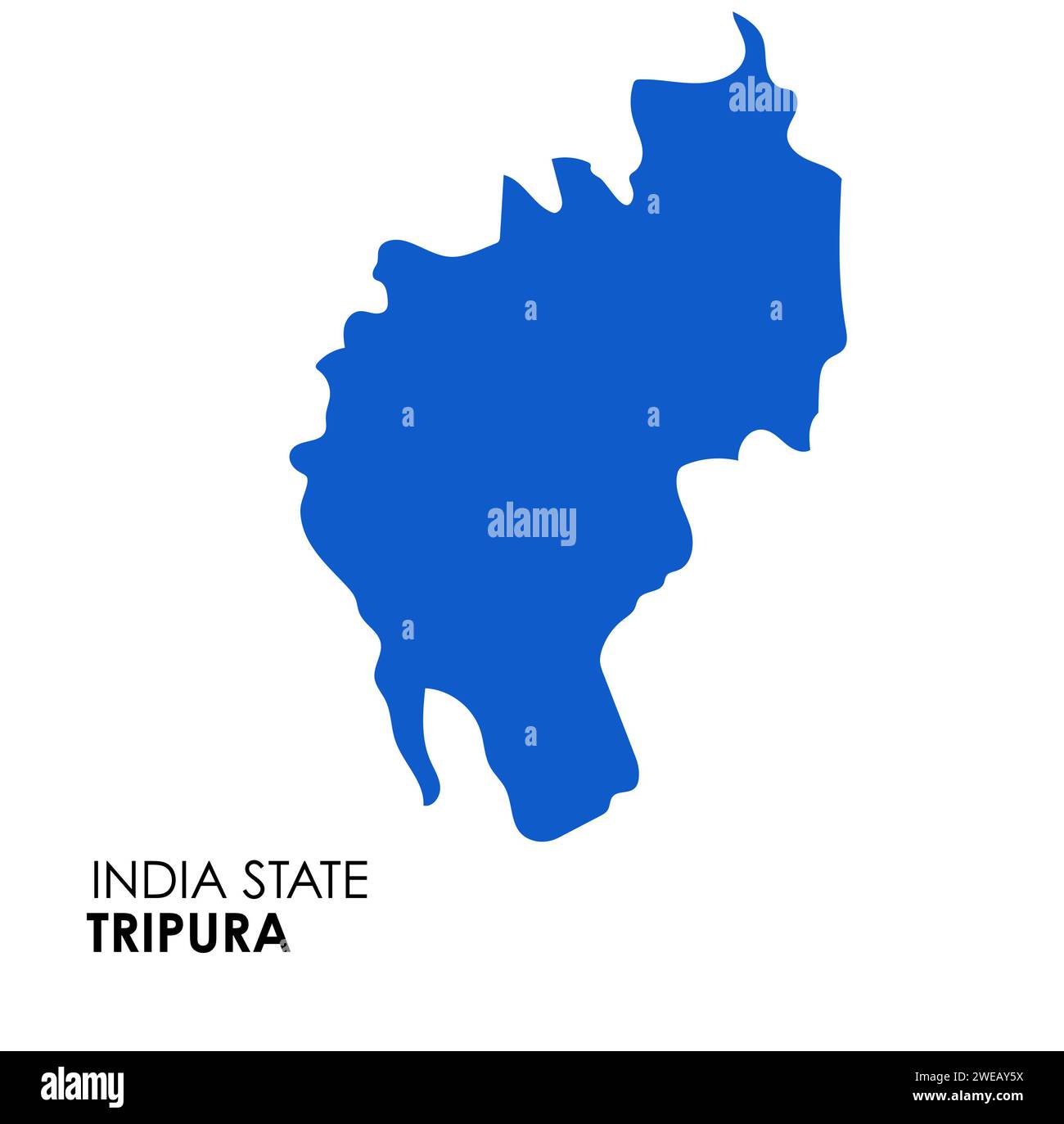 Carte Tripura de l'état indien. Illustration vectorielle de carte Tripura. Carte Tripura sur fond blanc. Banque D'Images