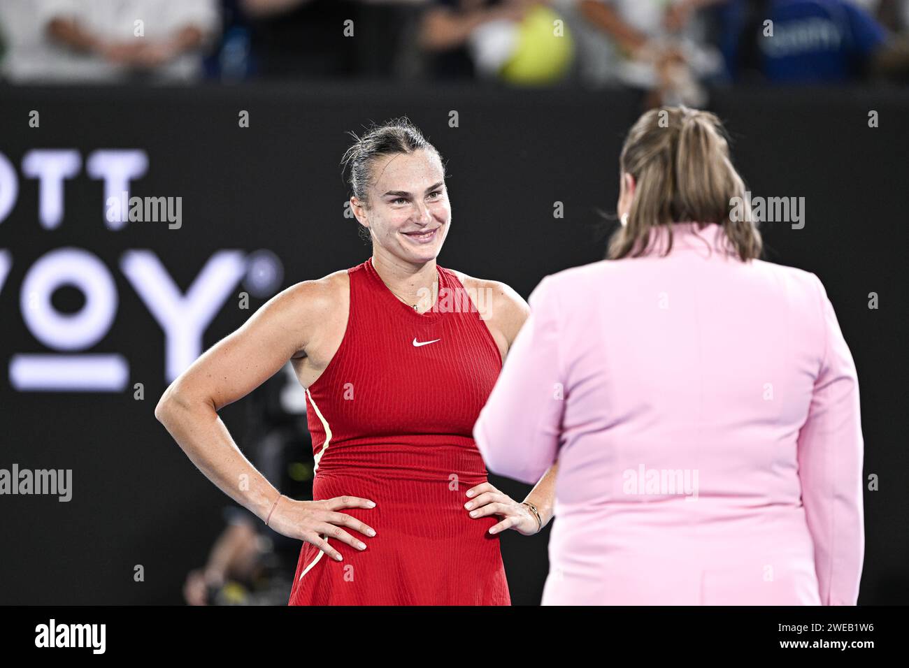 Aryna Sabalenka lors de l'Open d'Australie 2024 Grand Chelem tournoi de