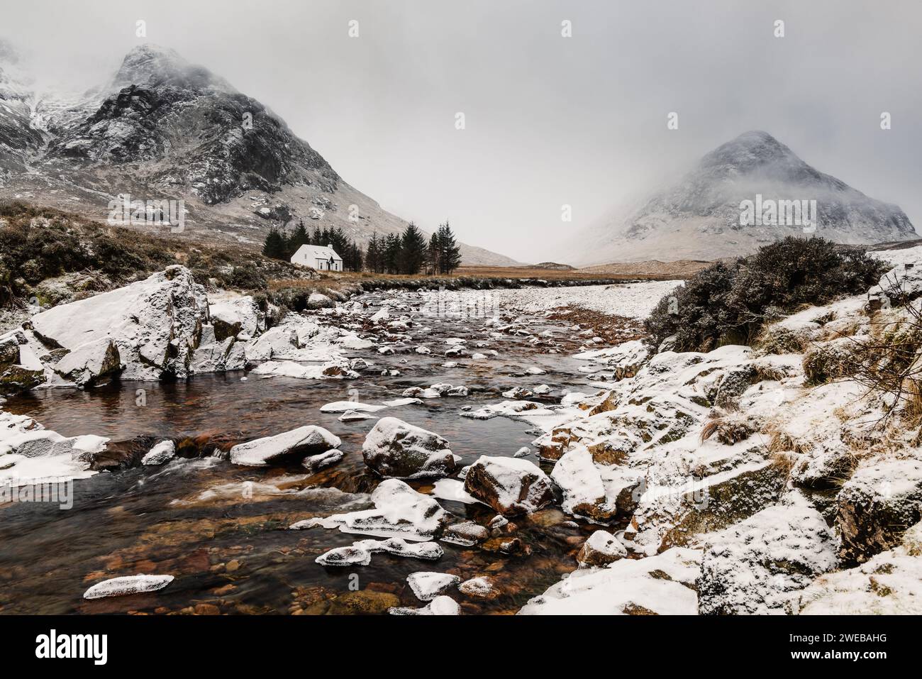 Une scène hivernale à Glencoe Écosse Banque D'Images