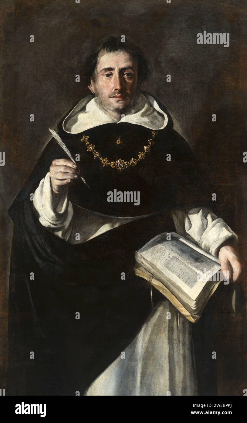 St. Thomas, Saint Thomas d'Aquin, Thomas d'Aquin (/1225 – 1274) frère et prêtre dominicain italien, philosophe et théologien influent. Portrait de St. Thomas de Antonio del Castillo y Saavedra, Banque D'Images