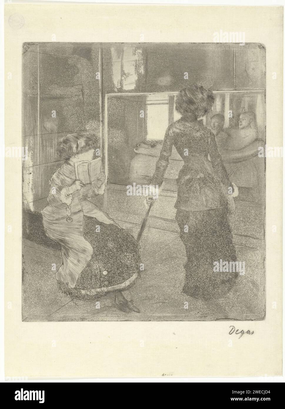 Mary Cassatt au Louvre à de Gallerij avec de l'art étrusque, Edgar