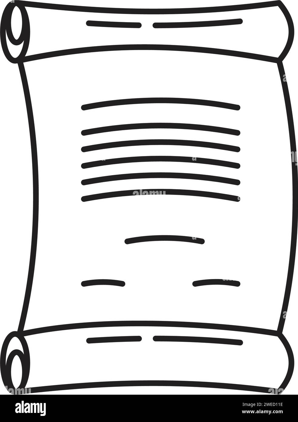 Vieux papier avec modèle de conception d'icône de dessin de trait Illustration de Vecteur
