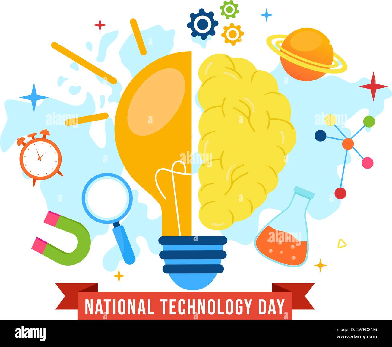 Journée nationale de la technologie Illustration vectorielle le 11 mai avec Creative Digital pour l'innovation et le développement de la haute technologie dans fond de dessin animé plat Illustration de Vecteur