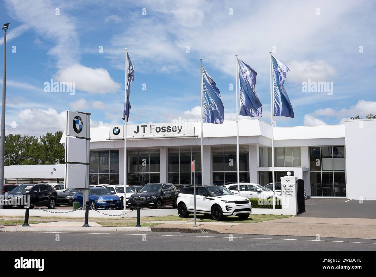 J T Fossey concessionnaire BMW Tamworth Australie. Banque D'Images