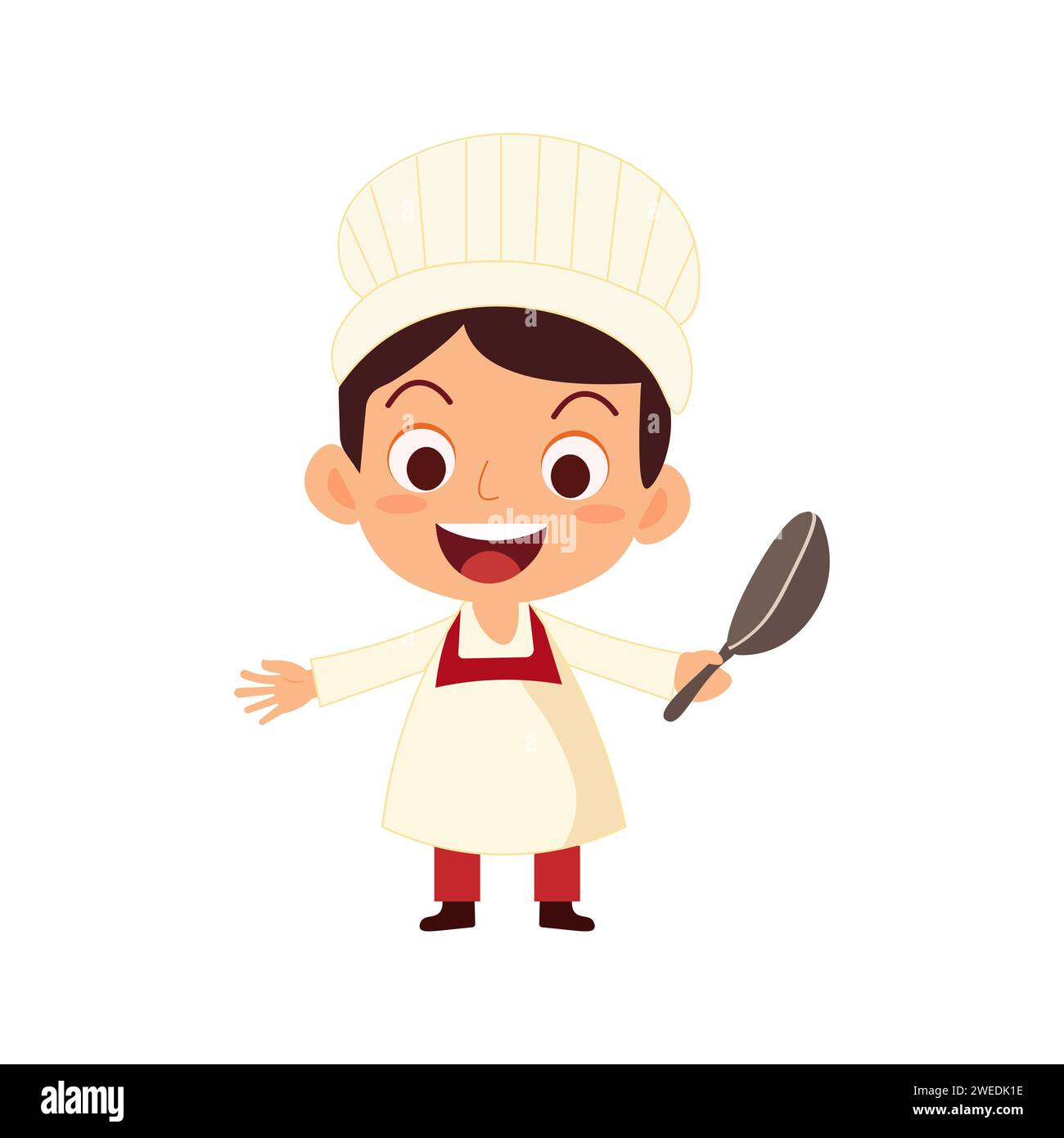 illustration vectorielle de cuisine pour enfants. Petite illustration vectorielle de chef Illustration de Vecteur