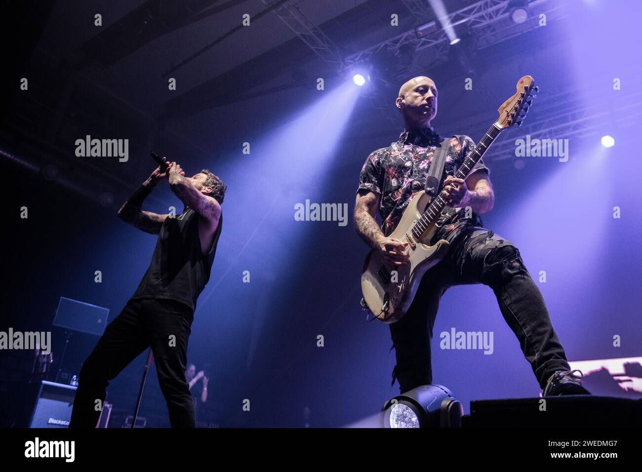 Simple Plan Performing au Sant Jordi Club, Barcelone 22 janvier 2024. Photographe : ALE Espaliat Banque D'Images