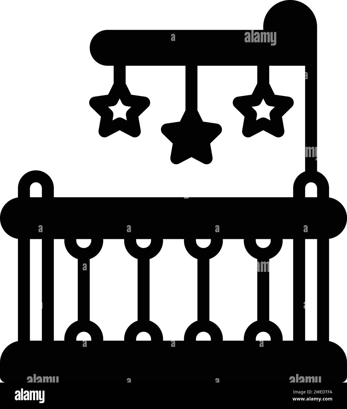 Icône pour lit de bébé, lit Illustration de Vecteur