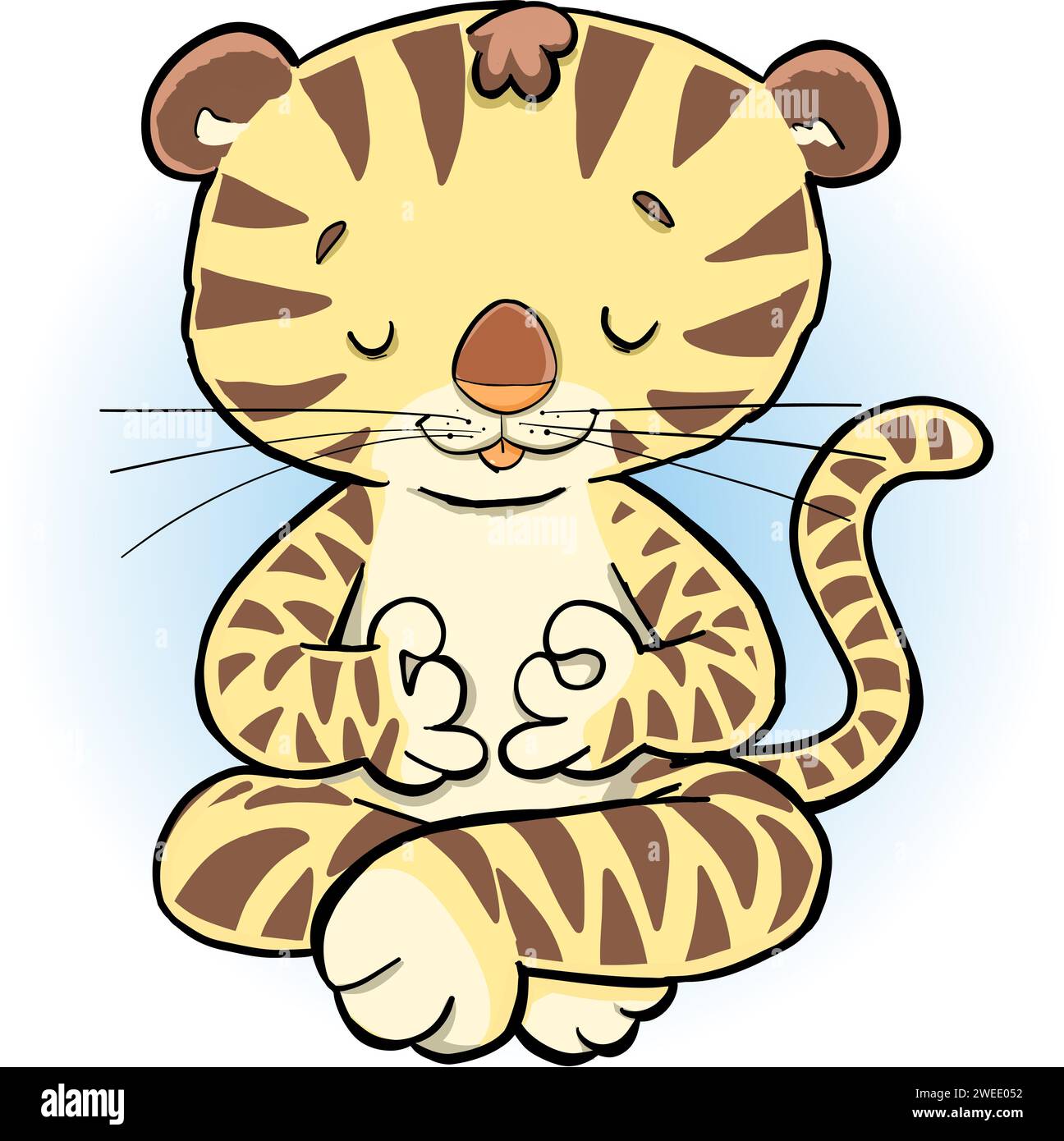 petit tigre au repos et à la méditation Banque D'Images