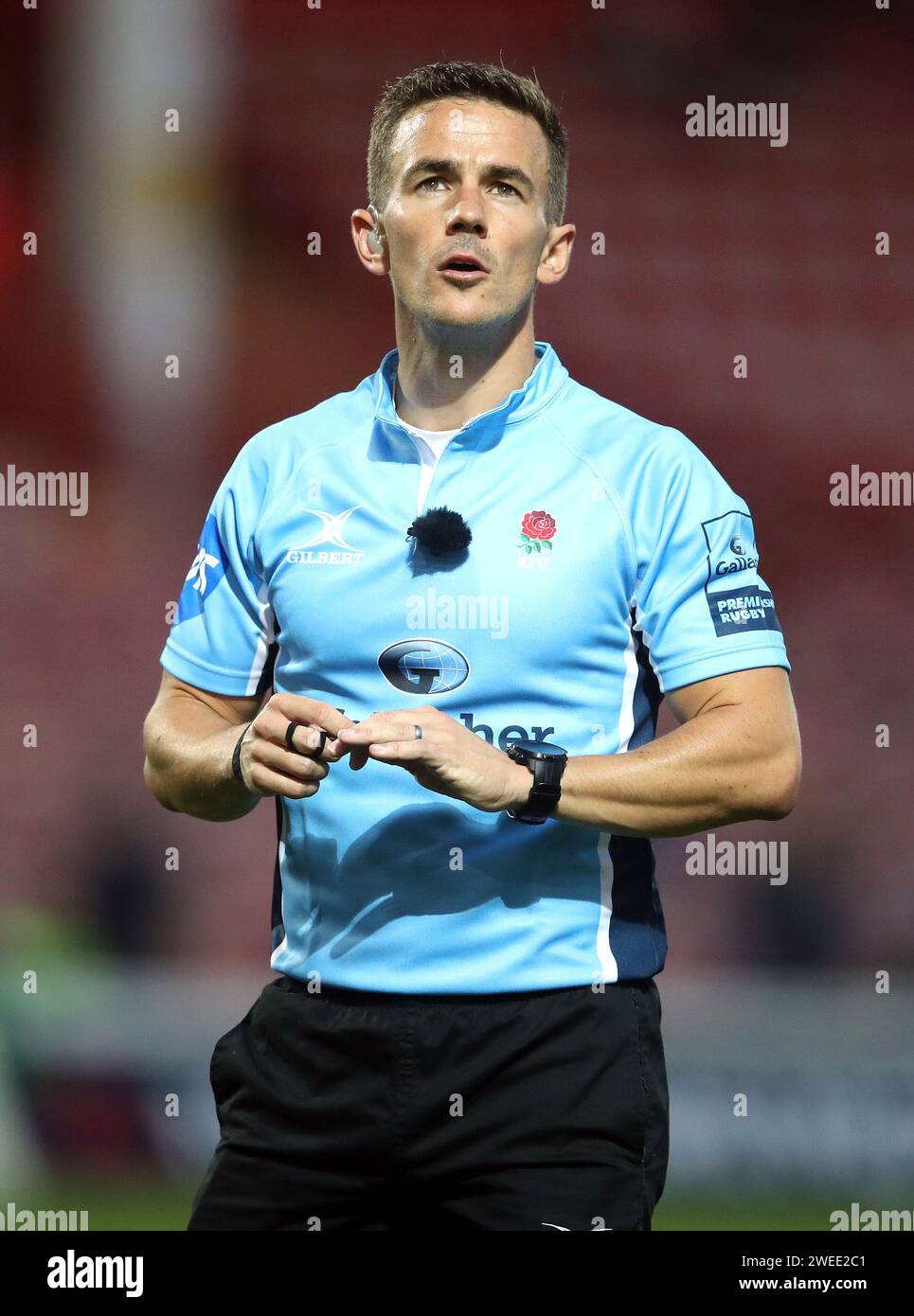 Photo de dossier datée du 21-08-2020 de l'arbitre Luke Pearce. Mars 10, pays de Galles v France (Cardiff, 1500) ; arbitre, Luke Pearce (Angleterre). Date de publication : jeudi 25 janvier 2024. Banque D'Images