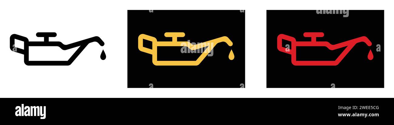 Icône de contrôle d'huile dans le moteur. Moteur de voiture. Témoin d'avertissement. Vecteur symbole de la pression dans le moteur. Logo pour tableau de bord, panneau automobile et service Illustration de Vecteur