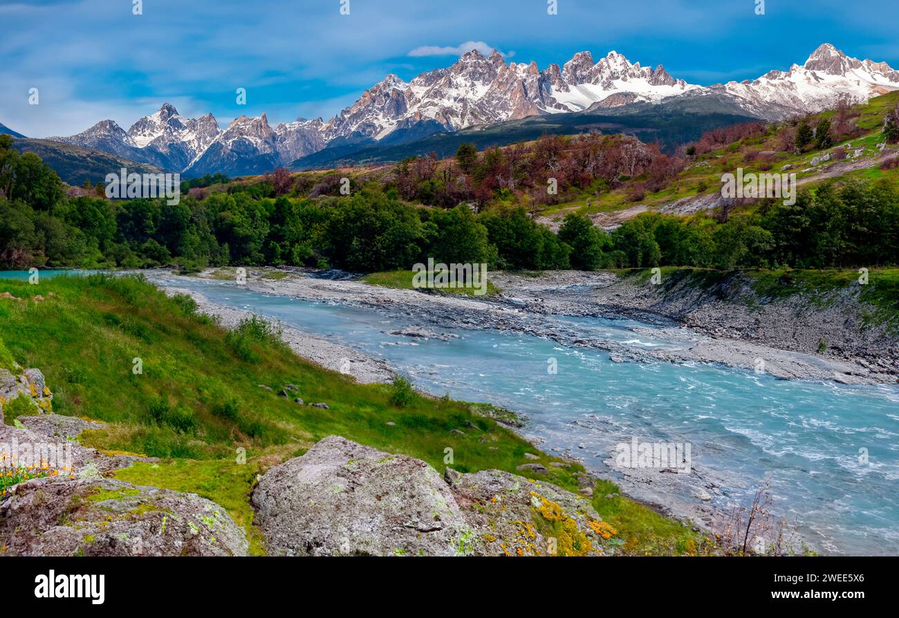 Parc national Torres del Paine en Patagonie, au sud du Chili, en Amérique du Sud. Banque D'Images