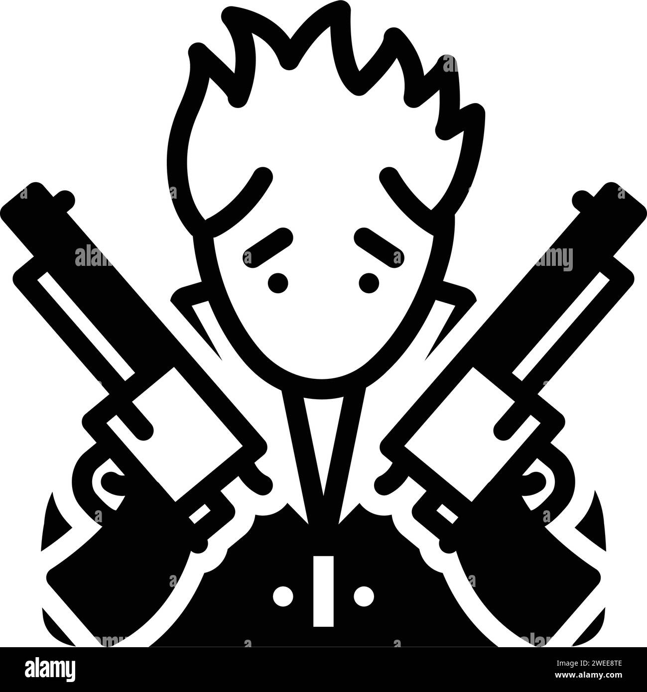 Icône pour Perk, pistolet Illustration de Vecteur
