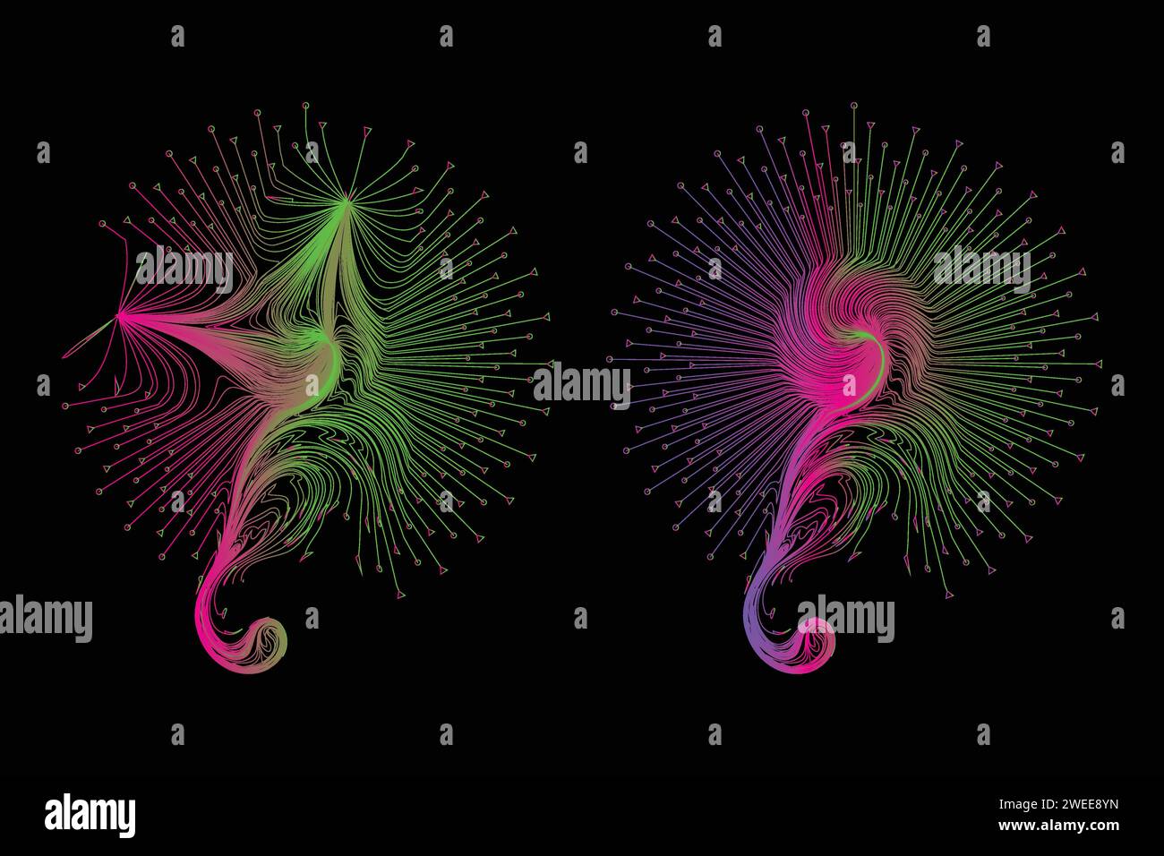 Décoratif zen Tangle plume style Boho coloré pour tatouage. Illustration de Vecteur