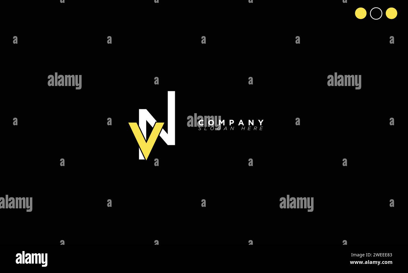 Lettres de l'alphabet VN initiales Monogram logo Illustration de Vecteur