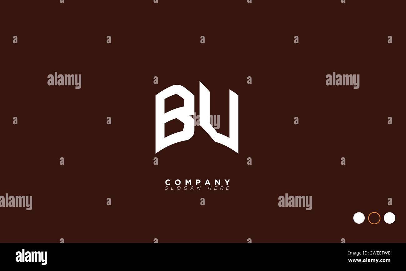 Lettres de l'alphabet BU initiales Monogram logo Illustration de Vecteur