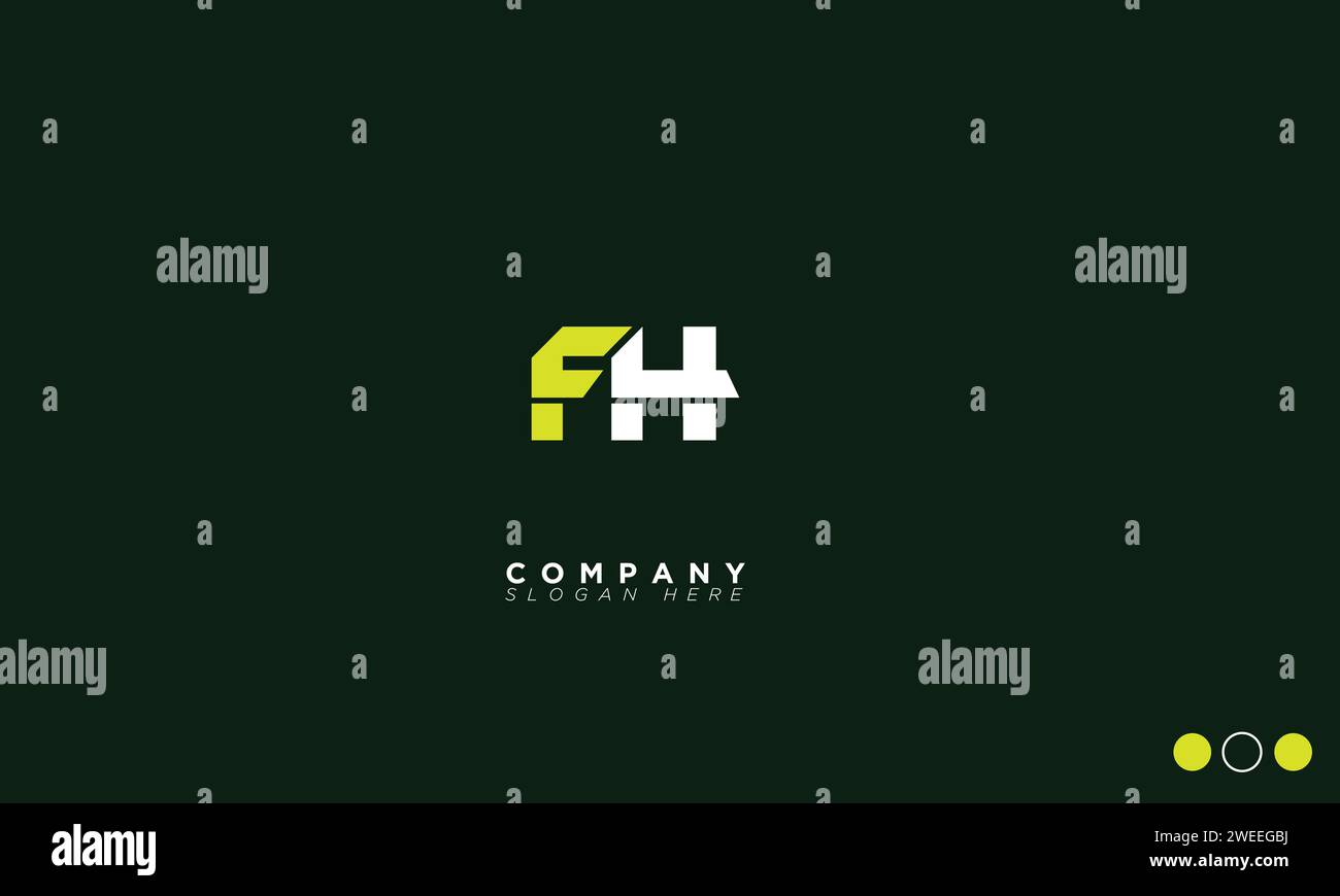 FH lettres alphabétiques initiales logo monogramme Illustration de Vecteur