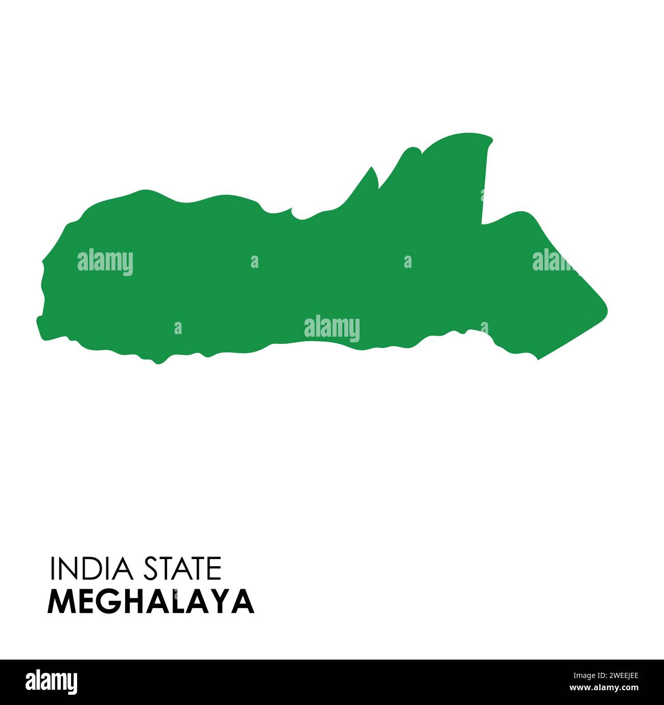 Carte Meghalaya de l'état indien. Illustration vectorielle de carte Meghalaya. Carte Meghalaya sur fond blanc. Illustration de Vecteur