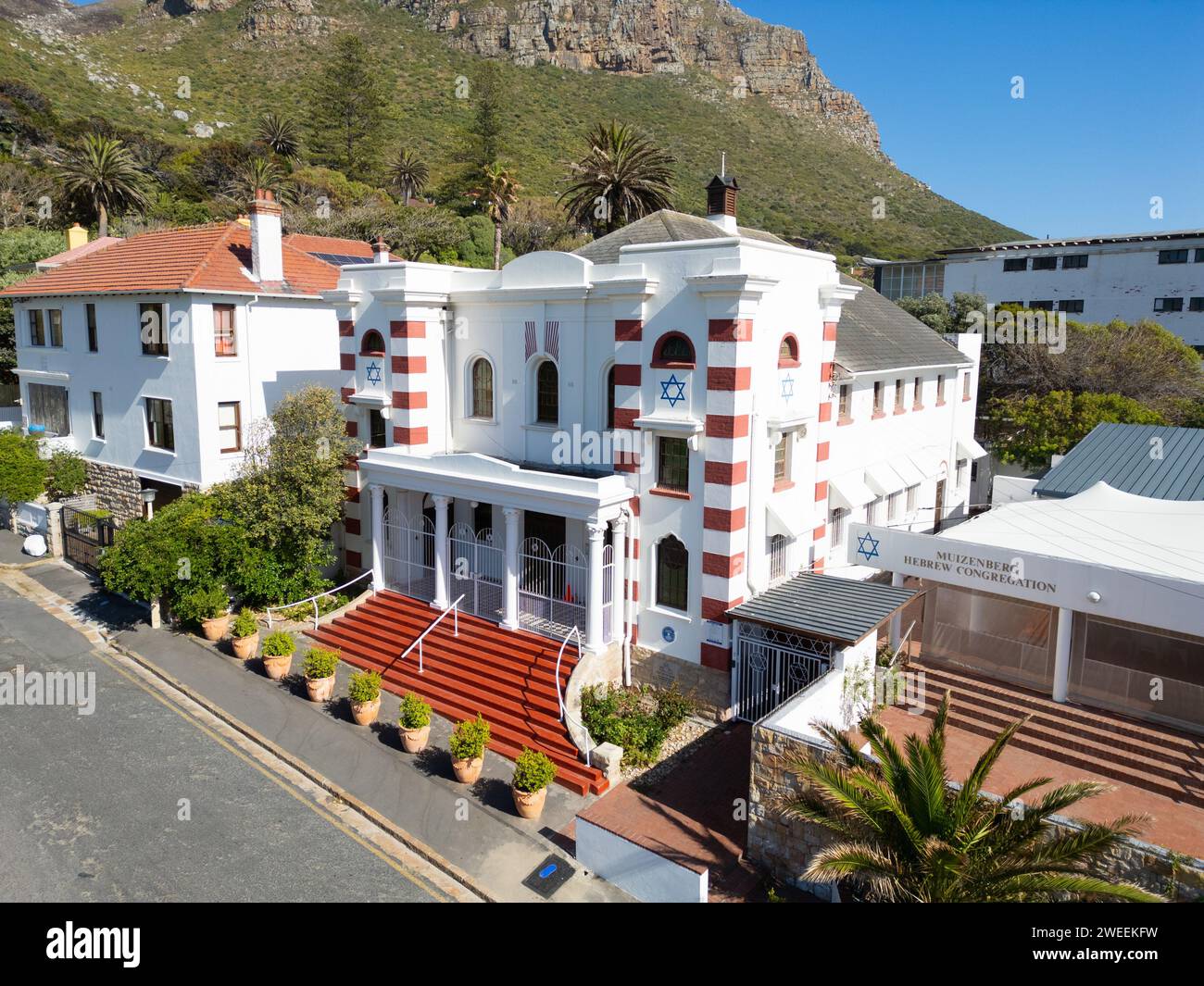Congrégation hébraïque de Muizenberg, synagogue orthodoxe moderne, Muizenberg, le Cap, Afrique du Sud Banque D'Images