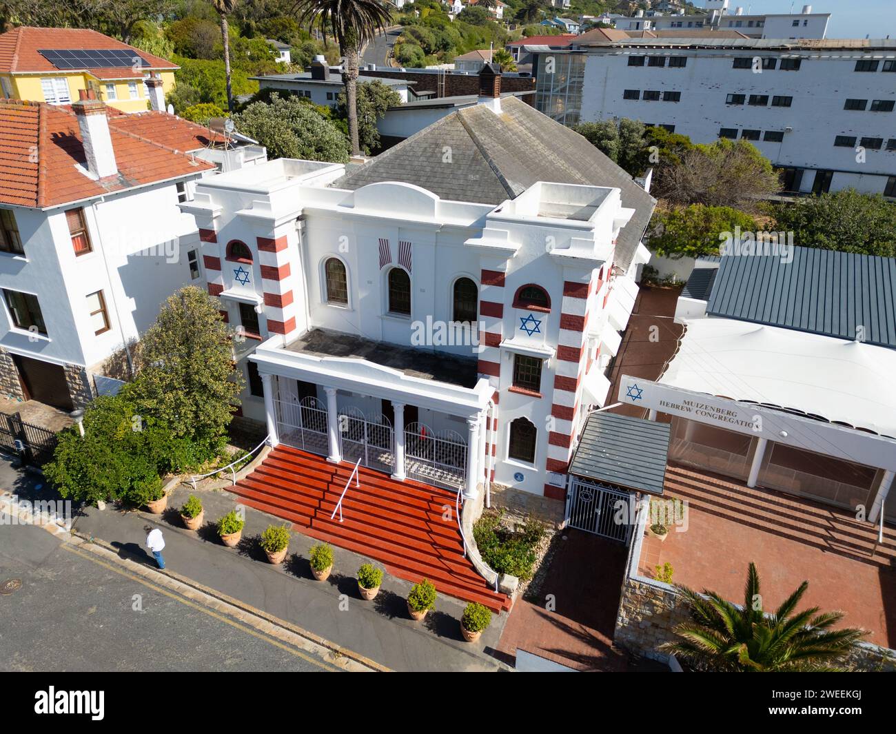 Congrégation hébraïque de Muizenberg, synagogue orthodoxe moderne, Muizenberg, le Cap, Afrique du Sud Banque D'Images