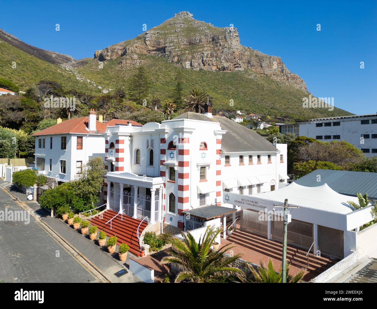Congrégation hébraïque de Muizenberg, synagogue orthodoxe moderne, Muizenberg, le Cap, Afrique du Sud Banque D'Images