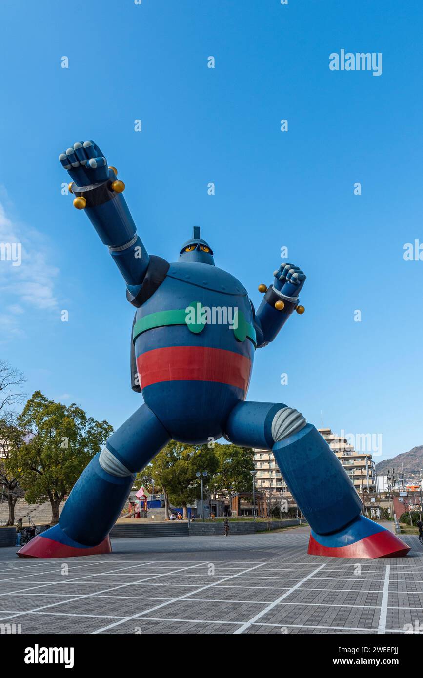 Tetsujin 28-Go Statue (Gigantor) Parc Wakamatsu Banque D'Images