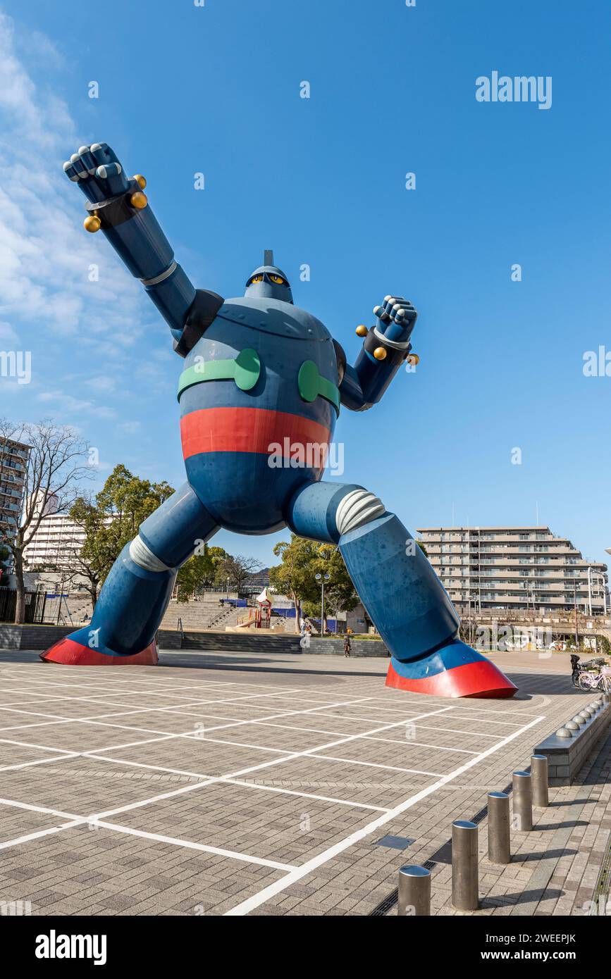 Tetsujin 28-Go Statue (Gigantor) Parc Wakamatsu Banque D'Images